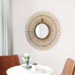 32" Gold Steel Sunburst Framed Accent Mirror - Image 11