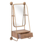 36" Gold Steel Framed Accent Mirror - Image 6