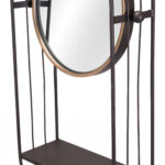 Industrial Gray Mirror Shelf