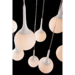 White Shaded Nine Light Metal Dimmable Ceiling Light - Image 7