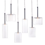 Silver Kitchen Island Six Light Metal LED Ceiling Light With Shades - Image 8