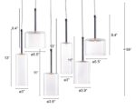 Silver Kitchen Island Six Light Metal LED Ceiling Light With Shades - Image 4