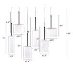 Silver Kitchen Island Six Light Metal LED Ceiling Light With Shades - Image 9
