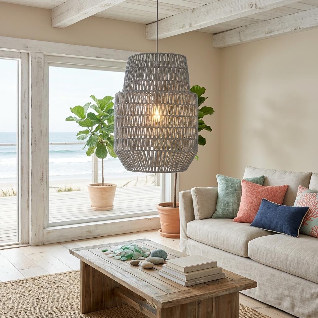 391883_9_rrMFbKMt.jpg Gray Woven Sky Zig Zag Ceiling Lamp - Image 1
