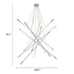Silver Multi Light Metal Dimmable Chandelier - Image 9