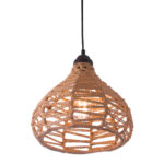 Natural Lantern Metal Dimmable Ceiling Light With Natural Shades - Image 3