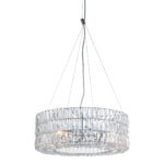 Silver Lantern Metal Chandelier With Silver Shades - Image 9