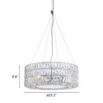 Silver Lantern Metal Chandelier With Silver Shades - Image 6