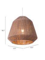 Brown Woven Paper String Hanging Pendent Lamp - Image 4