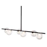Black Kitchen Island Six Light Metal Ceiling Light - Image 7