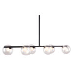 Black Kitchen Island Six Light Metal Ceiling Light - Image 4