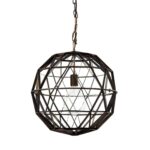 Black Metal Geometric Globe Hanging Light - Image 2