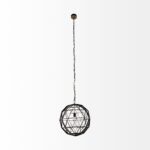 Black Metal Geometric Globe Hanging Light - Image 3