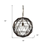 Black Metal Geometric Globe Hanging Light - Image 9
