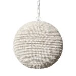 Whitewash Beaded Ball Hanging Pendent Light - Image 3