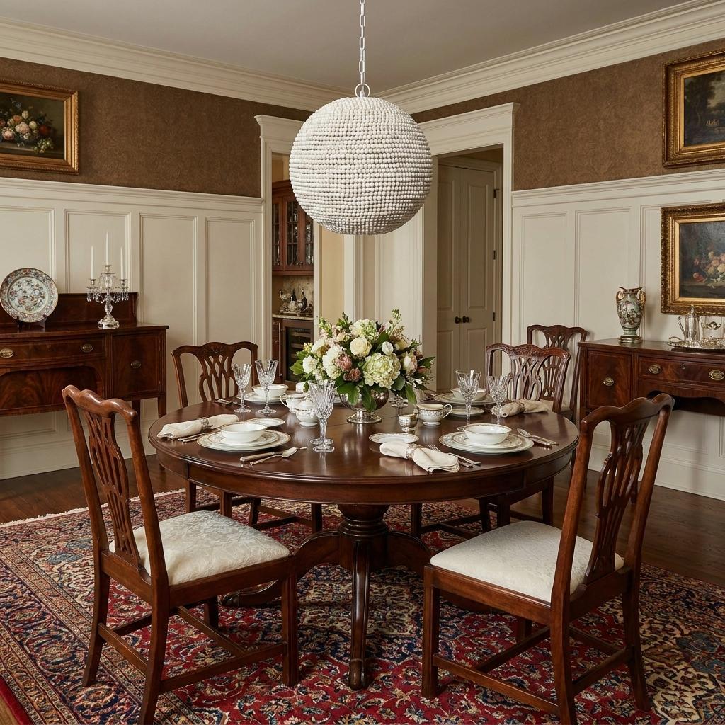 392837_10_2p1iZc8h-4.jpg Whitewash Beaded Ball Hanging Pendent Light - Image 1