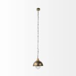 Distressed Bronze Metal Dome Hanging Light - Image 3
