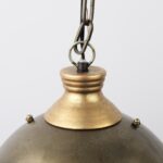 Distressed Bronze Metal Dome Hanging Light - Image 7