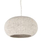 Whitewash Beaded Hanging Chandelier - Image 2