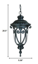 Naples 1-Light Matte Black Hanging Light - Image 6