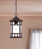 Black Lantern Seeded Metal Dimmable Chandelier With Clear Shades