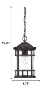 Black Lantern Seeded Metal Dimmable Chandelier With Clear Shades - Image 6