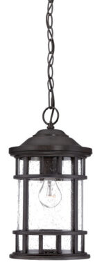 Black Lantern Seeded Metal Dimmable Chandelier With Clear Shades - Image 3