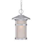 Silver Lantern Metal Dimmable Chandelier With Frosted Shades - Image 3
