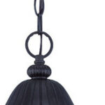 Three Light Matte Black Leaf Detail Hanging Light - Image 5