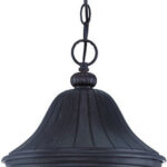 XL Three Light Matte Black Leaf Detail Hanging Light - Image 4
