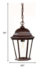 Brown Lantern Beveled Metal Dimmable Chandelier With Clear Shades - Image 6