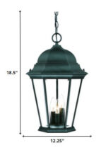 Three Light Matte Black Domed Glass Lantern Hanging Light - Image 6