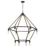 Brown and Black Twelve Light Metal Dimmable Chandelier - Image 10