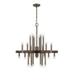 Brown Candle Style Multi Light Metal Dimmable Chandelier - Image 2