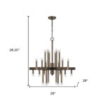 Brown Candle Style Multi Light Metal Dimmable Chandelier - Image 5