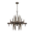 Brown Candle Style Multi Light Metal Dimmable Chandelier - Image 4