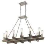 Silver Kitchen Island Twelve Light Metal Dimmable Chandelier - Image 3