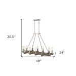 Silver Kitchen Island Twelve Light Metal Dimmable Chandelier - Image 7