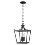 Vintage Black Metal Tapered Hanging Light - Image 2