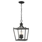 Vintage Black Metal Tapered Hanging Light - Image 3