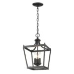 Vintage Black Metal Tapered Hanging Light - Image 6