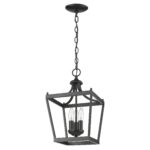 Vintage Black Metal Tapered Hanging Light - Image 9