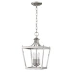 Vintage Silver Metal Tapered Hanging Light - Image 2