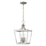 Vintage Silver Metal Tapered Hanging Light - Image 3