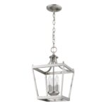 Vintage Silver Metal Tapered Hanging Light - Image 6