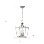 Vintage Silver Metal Tapered Hanging Light - Image 10