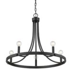 Black Candle Style Five Light Metal Dimmable Chandelier - Image 4