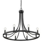 Black Candle Style Eight Light Metal Dimmable Chandelier - Image 2