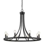 Black Candle Style Eight Light Metal Dimmable Chandelier - Image 3