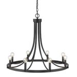 Black Candle Style Eight Light Metal Dimmable Chandelier - Image 4